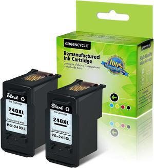 GREENCYCLE 2PK PG-240XL 240XL Black Ink Cartridge Compatible for Canon PIXMA MG MX Printer(With Chip, Show Ink Level)