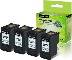 GREENCYCLE 4PK PG-240XL 240XL Black Ink Cartridge Compatible for Canon PIXMA MG MX Printer(With Chip, Show Ink Level)