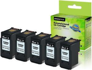 GREENCYCLE 5PK PG-240XL 240XL Black Ink Cartridge Compatible for Canon PIXMA MG MX Printer(With Chip, Show Ink Level)