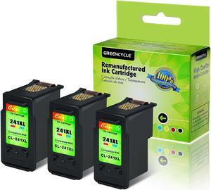 GREENCYCLE 3PK CL-241XL 241XL Tri-color Ink Cartridge Compatible for Canon PIXMA MG MX Printer(With Chip, Show Ink Level)