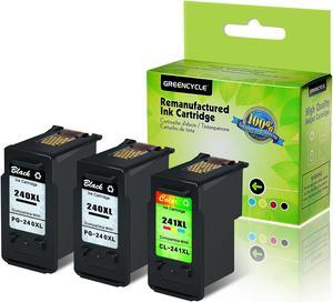 GREENCYCLE 3 Pack Ink Cartridge Compatible Set PG-240XL CL-241XL (2 Black & 1 Color)  for Canon PIXMA MX452 MX472 MG2220 MG3220 Printer,With Chip