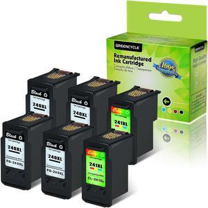 GREENCYCLE 6 Pack Ink Cartridge Compatible Set PG-240XL CL-241XL (4 Black & 2 Color)  for Canon PIXMA MX452 MX472 MG2220 MG3220 Printer,With Chip