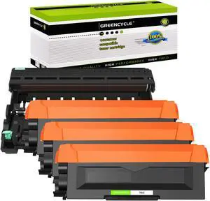 GREENCYCLE 4PK Set Compatible with Brother TN660 DR630 (3 Toner, 1 Drum) High Yield for DCP-L2300D MFC-L2720DW Printer