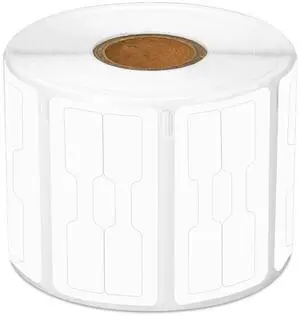 GREENCYCLE 1 Roll (1500 Labels/Roll) Compatible for Dymo Zebra 30299 3/8" x 3/4" (10mm x 19mm) Die-Cut Barbell Style Adhesive Jewelry Price Tag 2-up Labels