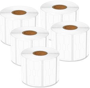 GREENCYCLE 5 Roll (1500 Labels/Roll) Compatible for Dymo Zebra 30299 3/8" x 3/4" (10mm x 19mm) Die-Cut Barbell Style Adhesive Jewelry Price Tag 2-up Labels