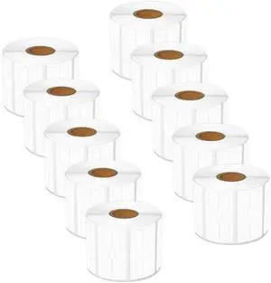 GREENCYCLE 10 Roll (1500 Labels/Roll) Compatible for Dymo Zebra 30299 3/8" x 3/4" (10mm x 19mm) Die-Cut Barbell Style Adhesive Jewelry Price Tag 2-up Labels