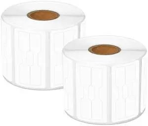 GREENCYCLE 2 Roll (1500 Labels/Roll) Compatible for Dymo Zebra 30299 3/8" x 3/4" (10mm x 19mm) Die-Cut Barbell Style Adhesive Jewelry Price Tag 2-up Labels