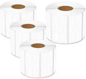 GREENCYCLE 4 Roll (1500 Labels/Roll) Compatible for Dymo Zebra 30299 3/8" x 3/4" (10mm x 19mm) Die-Cut Barbell Style Adhesive Jewelry Price Tag 2-up Labels