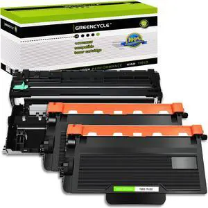 GREENCYCLE Compatible TN850 TN-850 Black Toner Cartridge and DR820 DR-820 Drum Unit Compatible for Brother HL-L6200DW HL-L6200DWT MFC-L5850DW MFC-L5900DW HL-L5200DW Series Printers (2 Toner, 1 Drum)