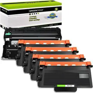 GREENCYCLE Compatible TN850 TN-850 Black Toner Cartridge and DR820 DR-820 Drum Unit Compatible for Brother HL-L6200DW HL-L6200DWT MFC-L5850DW MFC-L5900DW HL-L5200DW Series Printers (4 Toner, 1 Drum)