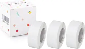 GREENCYCLE D30S Paper Labels White Thermal Label Maker Tape 12mm x 22mm (1/2" x 7/8") Self-Adhesive Sticker Paper for D30S Portable Label Printer Waterproof Tear Proof, 3 Rolls-260 Labels/Roll