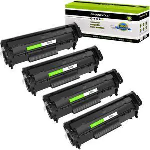 GREENCYCLE High Yield Compatible Toner Cartridge Replacement for HP 12X Q2612X 12A Q2612A work with Laser Jet 1012 1022 1020 1018 1022N 1010 3015 3050 3030 3052 3055 M1319F Printer (Black, 4-Pack)