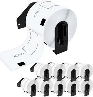 GREENCYCLE 10 Roll DK-1202 DK1202 Die-Cut Address Labels 2.4'' x 3.9'' (62 mm x 100 mm) Compatible for Brother QL-1050 QL-1050N QL-1060N QL-1100 QL-1110NWB, 300 Labels/Roll,with Cartridge Frame