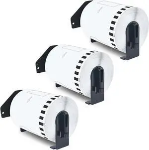 GREENCYCLE 3 Roll Compatible for Brother DK-2243 DK2243 4'' x 100' (102mm x 30.4m) Continuous White Paper Large Tape Shipping Address Thermal Direct Labels