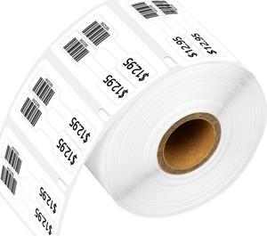 GREENCYCLE 1 Roll (1500 Labels/Roll) Compatible for Dymo Zebra 30299 3/8" x 3/4" (10mm x 19mm) Die-Cut Barbell Style Adhesive Jewelry Price Tag 2-up Labels