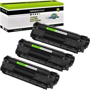 GREENCYCLE Compatible Toner Cartridge Replacement for HP 12A Q2612A work with Laser Jet 1020 1012 1022 1018 1010 3015 3030 3050 3052 M1319 M1005 Printer (Black, 3-Pack)