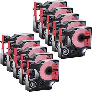 GREENCYCLE 10 Pack Compatible for DYMO D1 Label Maker Refill 45017 S0720570 Black on Red, 1/2 Inch x 23 Ft for DYMO LabelManager 160 280 210D 360D 420P Wireless PnP 220P 260P 500TS 450DUO GREENCYCLE 10 Pack Compatible for DYMO D1 Label Maker Refill 45017 S0720570 Black on Red, 1/2 Inch x 23 Ft for DYMO LabelManager 160 280 210D 360D 420P Wireless PnP 220P 260P 500TS 450DUO