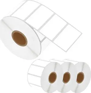 Greencycle Direct Thermal Perforated Shipping Labels 2" x 1" Barcode SKU Labels Compatible with Rollo, Eltron and Zebra Desktop Printers- 4 Rolls, 1300 Labels/Roll