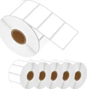 Greencycle Direct Thermal Perforated Shipping Labels 2" x 1" Barcode SKU Labels Compatible with Rollo, Eltron and Zebra Desktop Printers- 6 Rolls, 1300 Labels/Roll