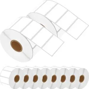 Greencycle Direct Thermal Perforated Shipping Labels 2" x 1" Barcode SKU Labels Compatible with Rollo, Eltron and Zebra Desktop Printers- 10 Rolls, 1300 Labels/Roll