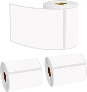 GREENCYCLE 3 Roll Replacement for Brother RD-S02U1 RDS02U1 Die Cut Shipping White Paper Labels Premium Adhesive 4" x 6" (102mm x 152mm) for TD-4000 TD-4100N Printer,270 Labels/Roll