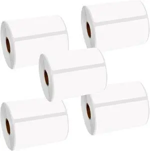GREENCYCLE 5 Roll Replacement for Brother RD-S02U1 RDS02U1 Die Cut Shipping White Paper Labels Premium Adhesive 4" x 6" (102mm x 152mm) for TD-4000 TD-4100N Printer,270 Labels/Roll