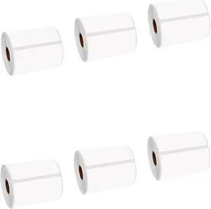 GREENCYCLE 6 Roll Replacement for Brother RD-S02U1 RDS02U1 Die Cut Shipping White Paper Labels Premium Adhesive 4" x 6" (102mm x 152mm) for TD-4000 TD-4100N Printer,270 Labels/Roll