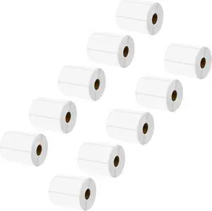 GREENCYCLE 10 Roll Replacement for Brother RD-S03U1 RDS03U1 Die Cut Removable Shipping White Paper Labels Premium Adhesive 4" x 1 31/32" (102mm x 50mm) for TD-4000 4100N Printer,810 Labels/Roll
