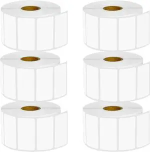 GREENCYCLE 6 Roll Replacement for Brother RD-S05U1 RDS05U1 Die Cut File Folder White Paper Label Rolls 2" x 1 1/64" (51mm x 26mm) for TD-2020 2120N 2130N 4000 4100N Printer,1500 Labels/Roll