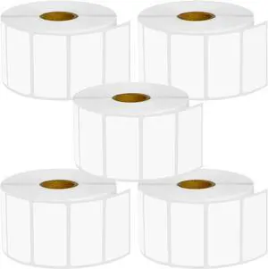 GREENCYCLE 5 Roll Replacement for Brother RD-S05U1 RDS05U1 Die Cut File Folder White Paper Label Rolls 2" x 1 1/64" (51mm x 26mm) for TD-2020 2120N 2130N 4000 4100N Printer,1500 Labels/Roll
