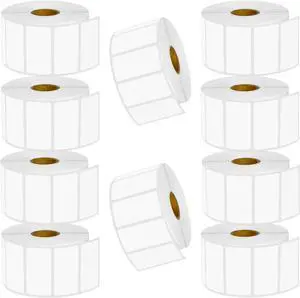 GREENCYCLE 10 Roll Replacement for Brother RD-S05U1 RDS05U1 Die Cut File Folder White Paper Label Rolls 2" x 1 1/64" (51mm x 26mm) for TD-2020 2120N 2130N 4000 4100N Printer,1500 Labels/Roll