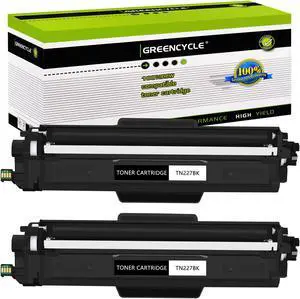 GREENCYCLE Compatible Toner Cartridge Replacement for Brother TN227 TN227BK to use with HL-L3290CDW HL-L3210CW MFC-L3750CDW MFC-L3710CW DCP-L3550CDW Printer (Black, 2-Pack)