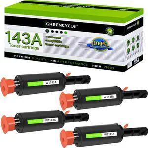 greencycle W1143A Compatible Toner Cartridge Replacement for HP 143A Black Toner Reload Kit Use for Laser Neverstop 1001nw Printer MFP 1202w1202nw 1201n  ink cartridge (4Pack)
