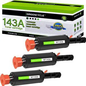 greencycle W1143A Compatible Toner Cartridge Replacement for HP 143A Black Toner Reload Kit Use for Laser Neverstop 1001nw Printer MFP 1202w1202nw 1201n  ink cartridge (3Pack)