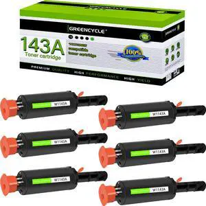greencycle W1143A Compatible Toner Cartridge Replacement for HP 143A Black Toner Reload Kit Use for Laser Neverstop 1001nw Printer MFP 1202w1202nw 1201n  ink cartridge (6Pack)