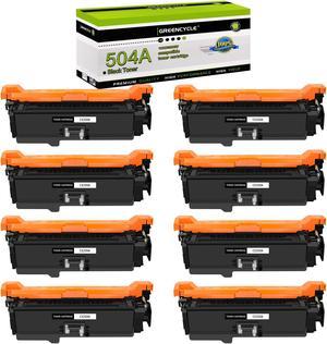 GREENCYCLE 8 Pack Black Compatible Toner Cartridge Replacement for HP 504A CE250A for CP3525 CM3530 CM3530fs CP3525dn CP3525n Printer