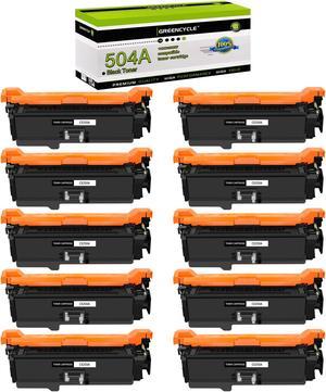 GREENCYCLE 10 Pack Black Compatible Toner Cartridge Replacement for HP 504A CE250A for CP3525 CM3530 CM3530fs CP3525dn CP3525n Printer