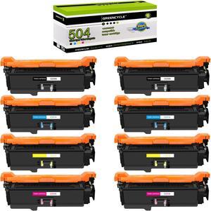 GREENCYCLE 8 Pack Compatible Toner Cartridge Replacement for HP 504A CE250A CE251A CE252A CE253A for CP3525 CM3530 Printer