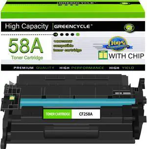 GREENCYCLE 1 Pack [With Chip] Black Toner Cartridge Replacement Compatible for HP 58A CF258A LaserJet Pro MFP M428dw M428fdn M428fdw M428 M404n M404dn M404dw M404 M304 Printer