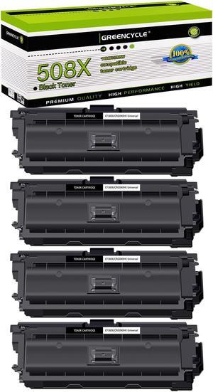greencycle 4 Pack Toner Cartridge Compatible for HP 508X CF360X Black Toner Work with M577c M577z M577f M552dn M553dn M553n Printer