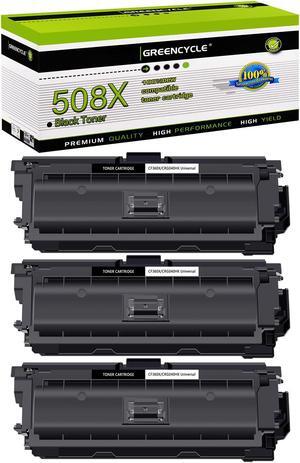 greencycle 3 Pack Toner Cartridge Compatible for HP 508X CF360X Black Toner Work with M577c M577z M577f M552dn M553dn M553n Printer