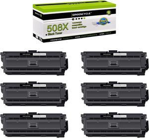 greencycle 6 Pack Toner Cartridge Compatible for HP 508X CF360X Black Toner Work with M577c M577z M577f M552dn M553dn M553n Printer