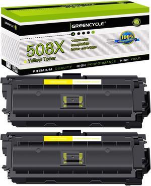 greencycle 2 Pack Toner Cartridge Compatible for HP 508X CF362X Yellow Toner Work with M577c M577z M577f M552dn M553dn M553n Printer
