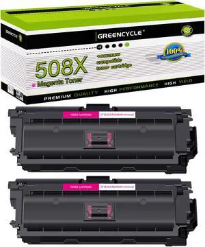 greencycle 2 Pack Toner Cartridge Compatible for HP 508X CF363X Magenta Toner Works on M577c M577z M577f M552dn M553dn M553n Printer