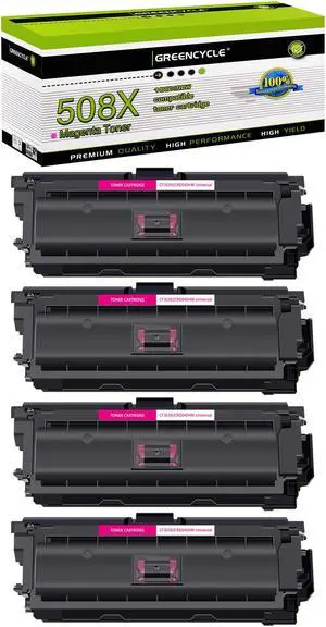 greencycle 4 Pack Toner Cartridge Compatible for HP 508X CF363X Magenta Toner Works on M577c M577z M577f M552dn M553dn M553n Printer
