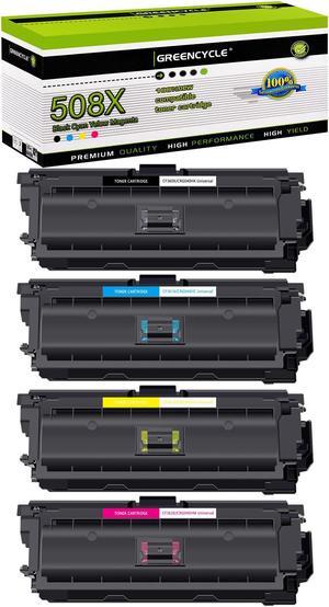 greencycle 4 Pack Toner Cartridge Compatible for HP 508X CF360X CF361X CF362X CF363X Toner Works on M577c M577z M577f M552dn M553dn M553n Printer (1 Black 1 Cyan 1 Yellow 1 Magenta)