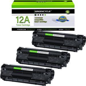 greencycle Q2612A Toner Cartridge Replacement Compatible for HP 12A Black Toner Cartridge Laserjet 1010 1012 1018 1020 1022 1022N 3015 3030 3052 3055 M1005 M1319F (3PCS)