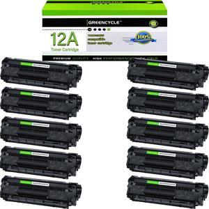 greencycle Q2612A Toner Cartridge Replacement Compatible for HP 12A Black Toner Cartridge Laserjet 1010 1012 1018 1020 1022 1022N 3015 3030 3052 3055 M1005 M1319F (10PCS)