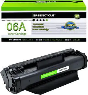 GREENCYCLE High-Yield 06A C3906A Toner Cartridge Replacement Compatible for HP Laser jet 5L Xtra 5L-FS 6L 6Lse 6Lxi 3100 3100se 3100xi 3150 3150se 3150xi,Page Yield Up to 3100 Pages (Black,1 Pack)