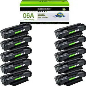 GREENCYCLE High-Yield 06A C3906A Toner Cartridge Replacement Compatible for HP Laser jet 5L Xtra 5L-FS 6L 6Lse 6Lxi 3100 3100se 3100xi 3150 3150se 3150xi,Page Yield Up to 3100 Pages (Black,10 Pack)